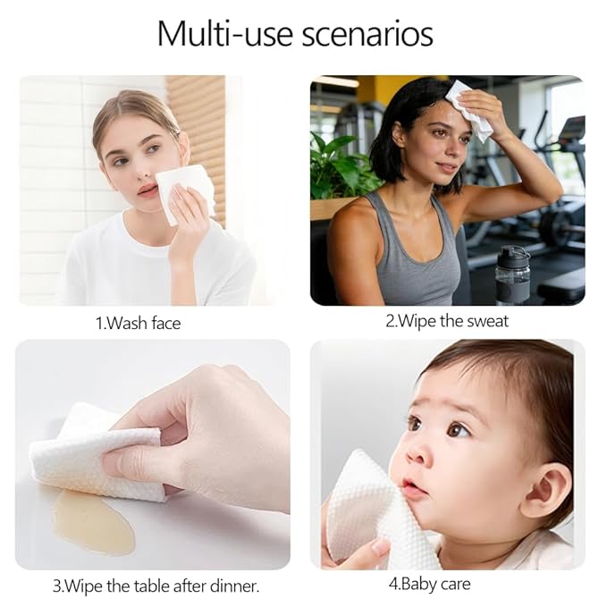 Disposable Face Towel hot face Towel,Wet Wipes AK-SHIP Towels Suitable for Towel Warmers for Your Face,Can be Used in Towel dispensers or manually Soaked in Water.(60 pcs Soft Towels)