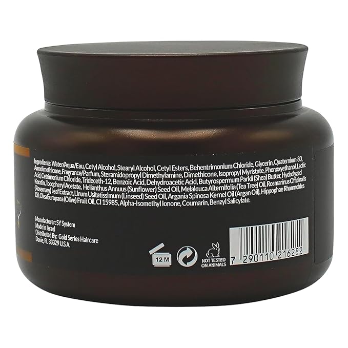 Gold Series Treatment Mask – Deep Hydrating Argan Oil Hair Mask for Dry, Damaged, Color Treated and Curly Hair Enriched with Keratin – Sulfate Free Natural Hair Repair Treatment, 8.45oz