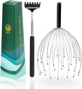 YEZY Head Massager 28 Fingers Head Scratcher Scalp Massager, Back Scratcher, Stocking Stuffers for Scalp Massage Back Massage (Black)