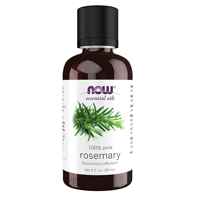 NOW Essential Oils, Rosemary Oil, Purifying Aromatherapy Scent, Steam Distilled, 100% Pure, Vegan, Child Resistant Cap, 2-Ounce