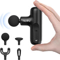 HEYCHY Super Mini Massage Gun Deep Tissue, Handheld Muscle Massager with 4 Heads, Percussion Travel Size Massager Gun for Back Pain Relief, Quiet for Home, Gym, Office, Perfect for Men & Women, Black