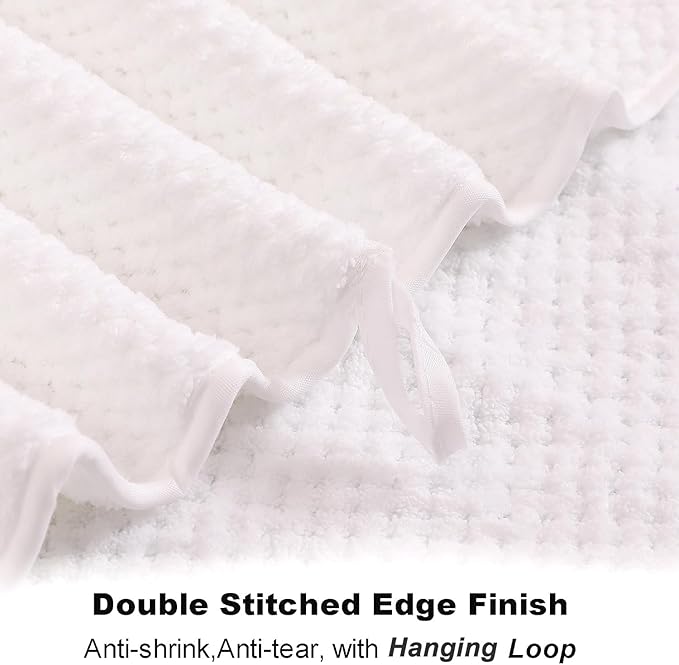 2 Piece Hand Towels Set,100% Microfiber - Quick Dry, Thick, Soft, Plush and Highly Absorbent Luxury Hotel & Spa Bath Towel for Bathroom, Pack of 2 (White)