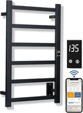 Topdattion Smart Wireless Electric Towel Warmer | Blade Thin 6 Bar Design | Hardwired & Plug-in | Alexa & Google Home Compatible | Matte Black Finish