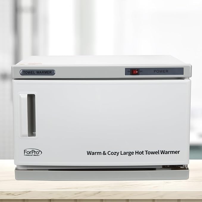 ForPro Warm & Cozy Hot Towel Warmer, Large 16L Capacity Cabinet, Stainless Steel Rack, White