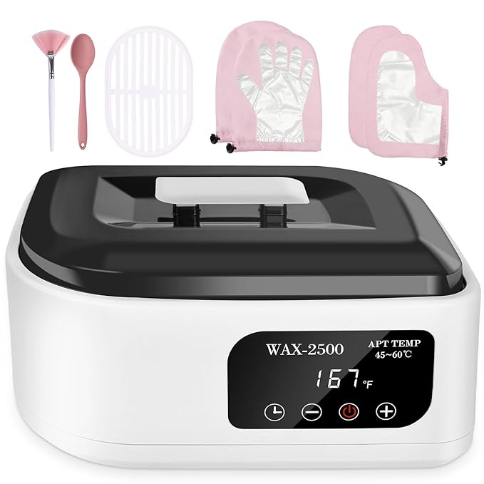 Yofuly Paraffin Wax Machine for Hand and Feet, 3500ml Home Paraffin Wax Bath with Auto-Timer for Arthritis, Professional Nail Salon Paraffin Wax Warmer Nourishing and Moisturizing Kit, White