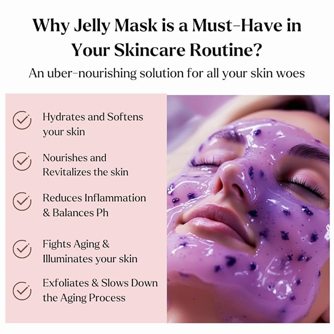 Jelly Mask for Facials - 5 Flavors Hydrating & Brightening Jelly Face Masks | Bulgarian Rose, Lavender, Hyaluronic Acid, 24K Gold face mask skin care |Vajacial Jelly Mask | Mothers Day Gifts for Mom