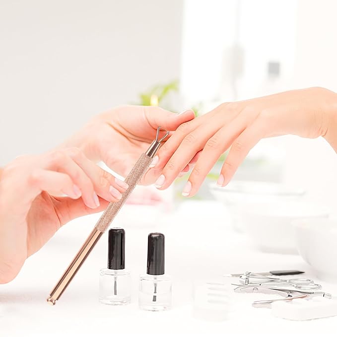 Beavorty Triangle Stainless Steel Cuticle Pusher Gel Remover Tool 4-Pcs Nail Art Scraper for Precise Gel Polish Removal and Nail Care