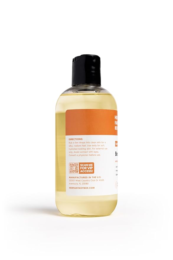 Her Fantasy Box | Body Splash Caramel Glaze Fragrance Oil – Warm Caramel & Vanilla Gourmand Scent, Lightweight Hydrating Body Oil, Vegan & Cruelty Free