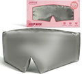 Silk Sleep Eye Mask for Side Sleeper Men Women, Eye Mask Sleeping 100% 22 Momme Pure Mulberry Silk for Night Sleep, Travel, Face-Hugging Padded Eye Cover for Sleeping with Adjustable Band-Grey