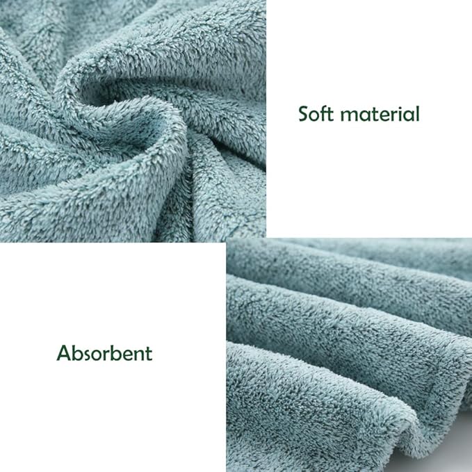 M-bestl 2 Pack Hair Drying Towels, Hair Wrap Towels,Absorbent Microfiber Hair Towel Turban with Button Design to Dry Hair Quickly(Star Green&Camel)