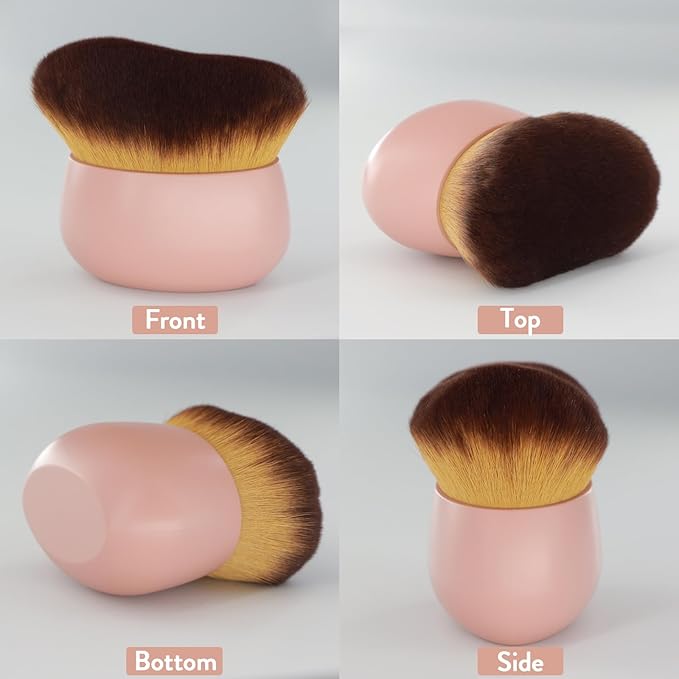 Oversize Self Tanner Brush, Kabuki Brush for Body, Foundation Makeup Brush for Fake Tan, Sunless Tanner Makeup Brushes, Self Tanning Mitt Applicator for Self Tan, Self Tan Mousse Blending Brush (Pink)