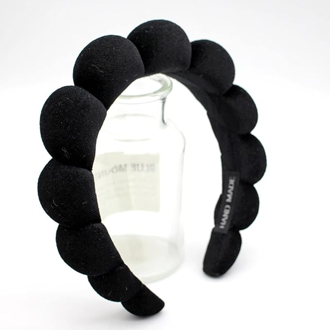 Fashion Headbands for Women Padded Fabric Hair Bands Wide Velvet Non Slip Headband Hair Accessories for Women Girls, Black