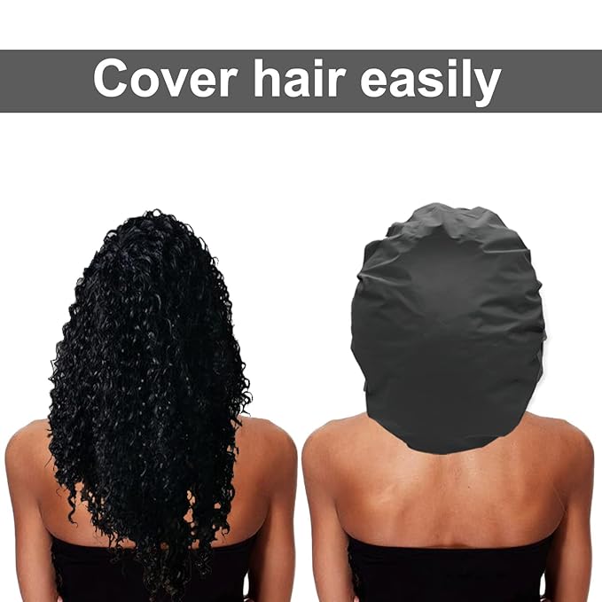 ELEBOX Large Shower Cap 3 Pack Oversized Shower Cap for Long Hair Waterproof Bath Cap Reusable Hair Caps for Women Hair Protection
