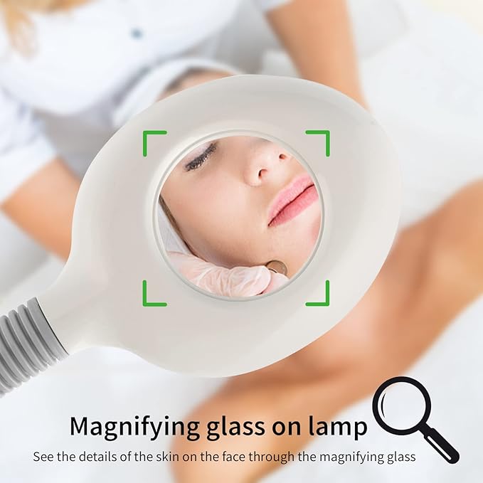 Facial Steamer Professional with Hot Mist Ozone Function, 3X LED Magnifying Lamp, Face Steamer for Home and Salon Spa Use, 360° Rotatable Nozzle & Adjustable Height