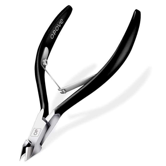 Cuticle Nippers Cuticle Trimmer Remover Clippers Stainless Steel Cutter Extremely Sharp Scissors Manicure Tool Nail Care, opove X7 Black