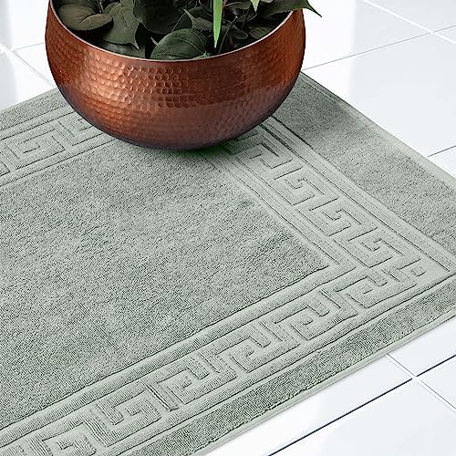 Superior Heavyweight Cotton Bath Mats, Bath Rugs For Bathroom Accessories, Washable Rug For Shower, Bath, Toilet, Modern Decor, No Backing, Luxury Hotel And Spa Quality, Set of 2, 22" x 35", Sage - Image 6