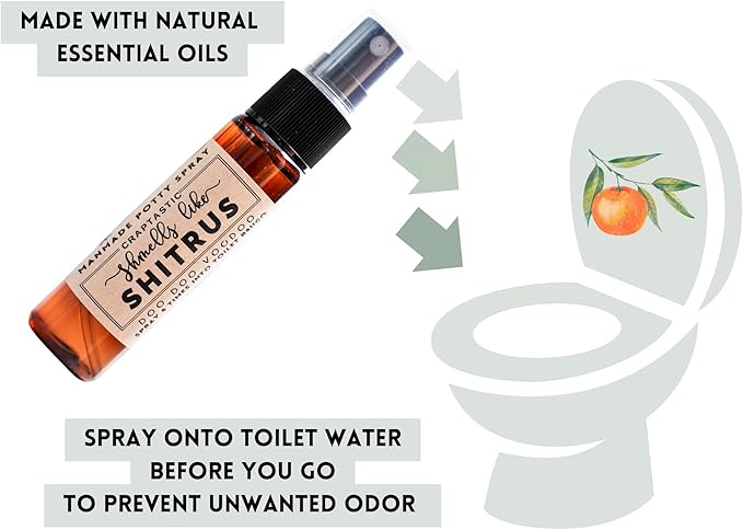 Funny Stocking Stuffer - Pre-Poop Toilet Spray 1 Fl Oz - Citrus Scent - Gag Gift Ideas For Adult Men And Women – Travel Size Essentials for Dude Life