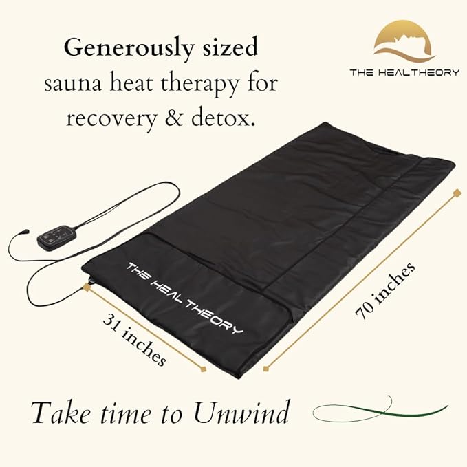 Refresh Infrared Sauna Blanket – Far Infrared Heat Therapy Blanket for Detox & Relaxation, Personal Home Sauna for Up to 150°F, Extra Long (6ft7in) FIR Thermal Blanket