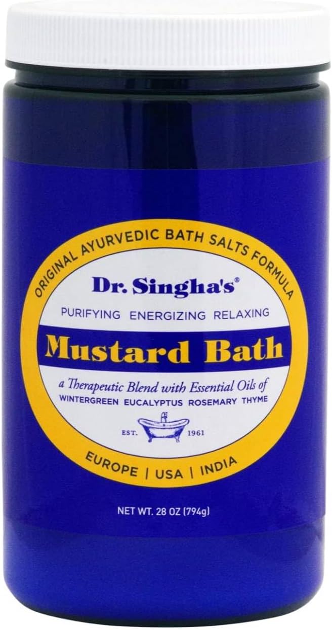 Dr. Singha’s Mustard Bath – Therapeutic Bath Salts for Relaxation, Soothing Comfort & Refreshing Aroma – 28 oz Aromatherapy Soak with Mustard Seed & Essential Oils - Bathing Alternative to Epsom Salt