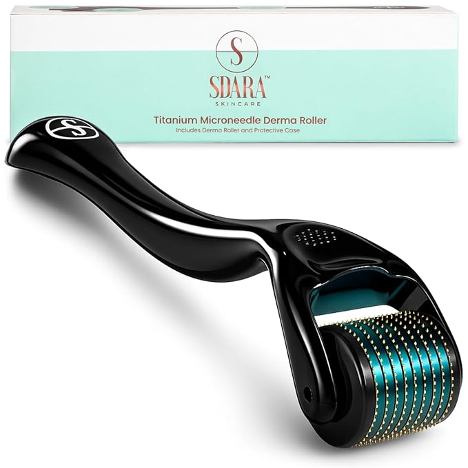 Sdara Skincare Derma Roller Microneedling Roller for Face, Beard, Hair - Includes Free Storage Case, for Men and Women
