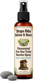 Unscented Pre-Poop Toilet Spray – Stops Odor Before It Starts, Bathroom Odor Eliminator for Toilet, 4 oz (200+ Uses) Travel, Home & Work