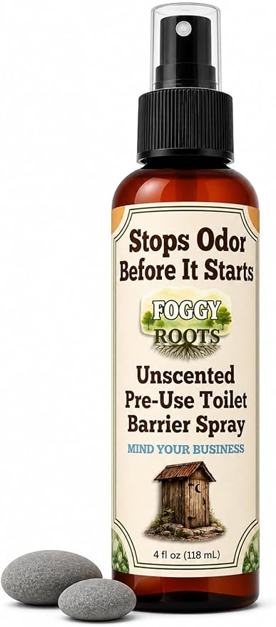 Unscented Pre-Poop Toilet Spray – Stops Odor Before It Starts, Bathroom Odor Eliminator for Toilet, 4 oz (200+ Uses) Travel, Home & Work