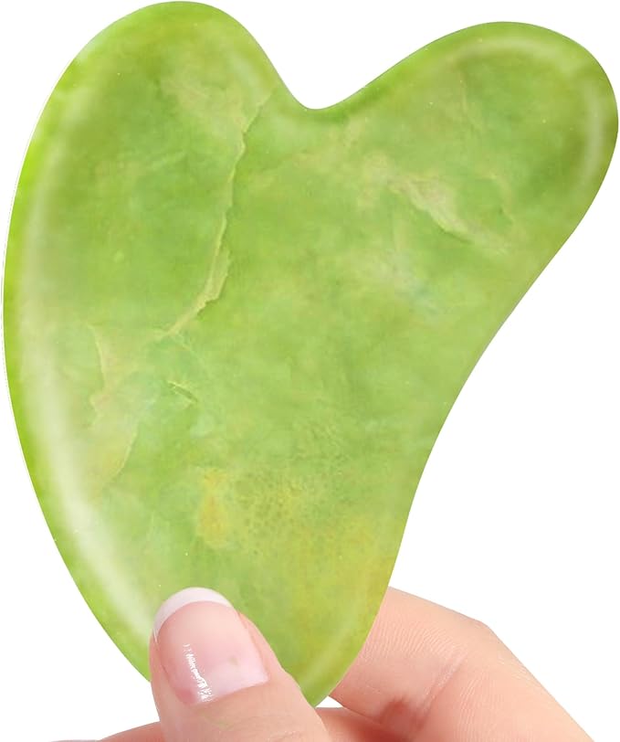 Boncun Jade Gua Sha Facial Tools for Face Massager Stones, Skincare and Body Massage Tools, Sculpting (Green)