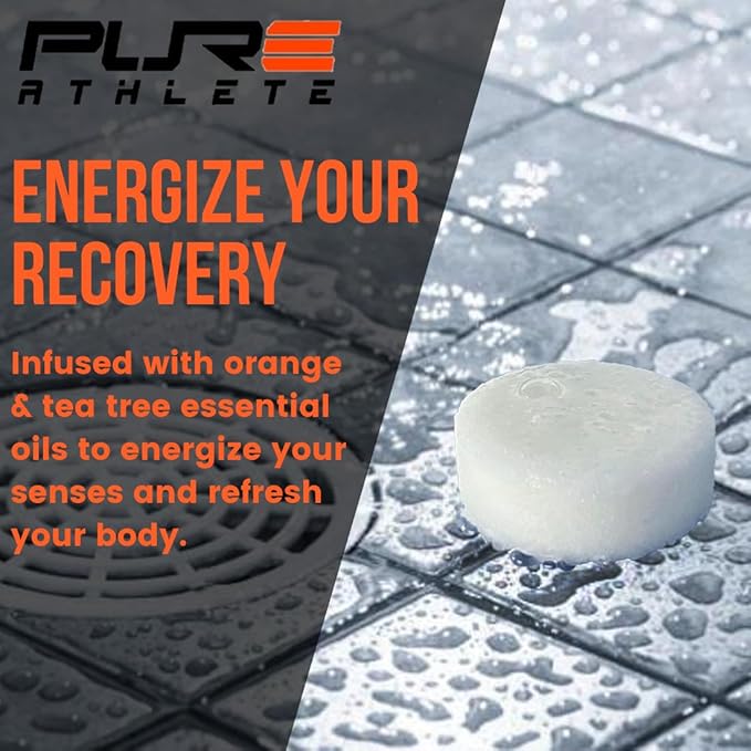 Pure Energizing Sport Shower Steamers - Natural Orange and Tea Tree Essential Oils, Made in USA, Energy Boost for Athletes, Mother’s Day Gifts for Runners, Relaxing Birthday Gifts for Self Care