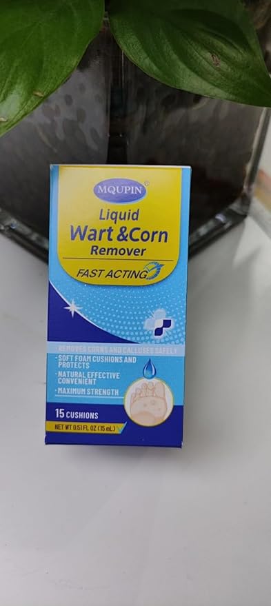 MQUPIN Corn Removers for Toes，Extra Strength Corn & Callus Remover for Feet & Toes - Fast Acting Liquid with 15ml*2 Solution, 30PCS Cushions + 10PCS Swabs