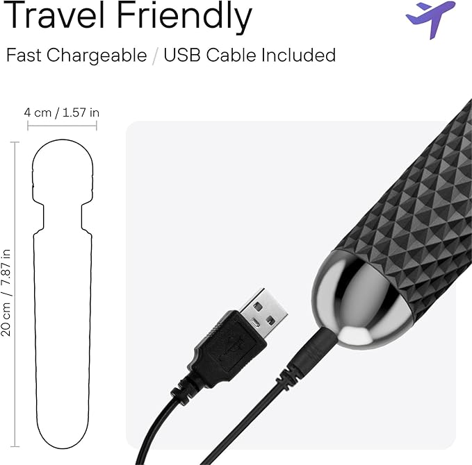 bed geek Handheld Cordless Personal Wand Massager – Waterproof, USB Rechargeable, 20 Vibration Patterns, 8 Speeds, Memory Feature, Skin-Soft Silicone for Ultimate Relaxation Tool