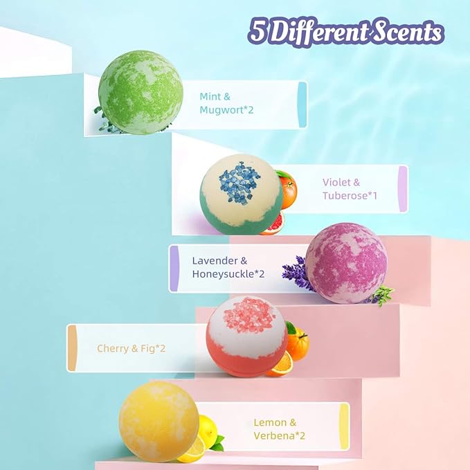 Bath Bombs for Women, 9 Pack Bath Bombs- Mothers Day Gifts for Mom, Shea & Coco Butter Fizzies SPA Bath Relaxing, Self Care Gift Set for Women & Men, Wife, Girlfriend Birthday