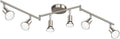 Ascher 6-Light LED Track Lighting Kit, Flexibly Rotatable Light Heads, 6 Way Ceiling Spotlight Matt Nickel Finish, Including 6 GU10 LED Bulbs (4W 400LM Daylight White 5000K)