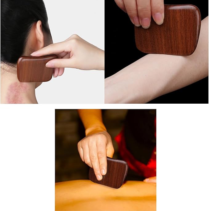 OULIGET Wood Gua Sha Massage Tools Set,Scraping Scalp Massage Comb, Wooden Gua Sha Scraping Tools,3 Pieces.