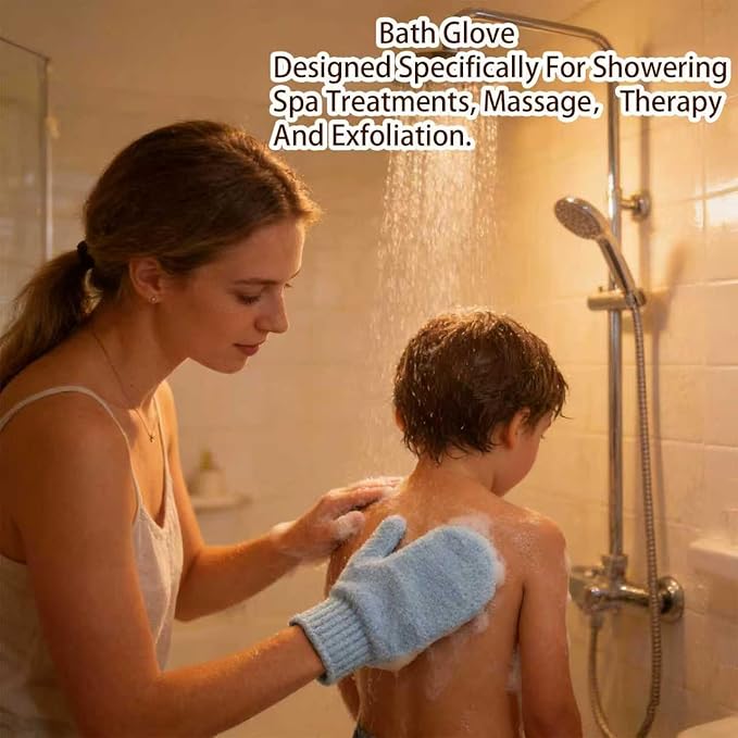 8Pcs Exfoliating Gloves -Shower Gloves - Bath and Body Exfoliator Mitts - Scrubs Away Ingrown Hair and Dead Skin - Exfoliating Gloves for Shower, Spa and Massage