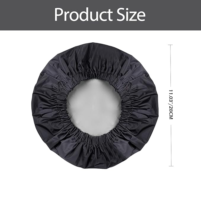 Shower Cap for Women Reusable Waterproof, Large Bath Cap with Elastic Band, Hair Caps for Long Hair and Braids, Black