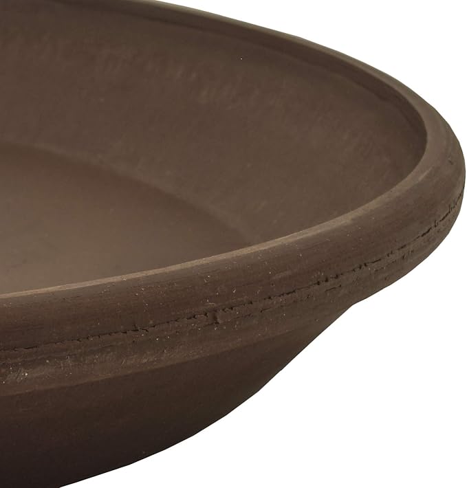 PSW Pot Collection AP25C 10-inch Plastic/Stone/Wood Composite Plant Saucer Drip Tray – No Drainage Hole (Drillable), Indoor/Outer Water Tray, Chocolate