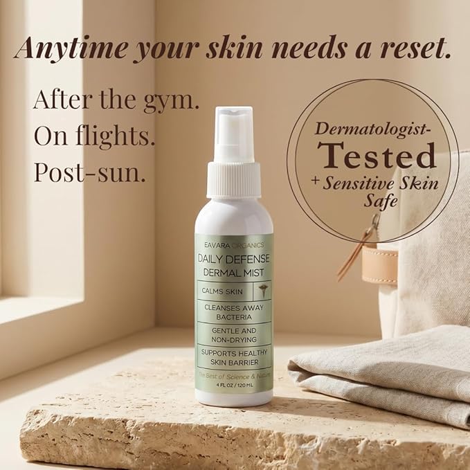 Hypochlorous Acid Facial Spray – Hydrating Face & Body Mist for Sensitive Skin, Post Workout, Travel Spray & Daily Skin Barrier Support, Gentle Non-Drying Formula 4 oz
