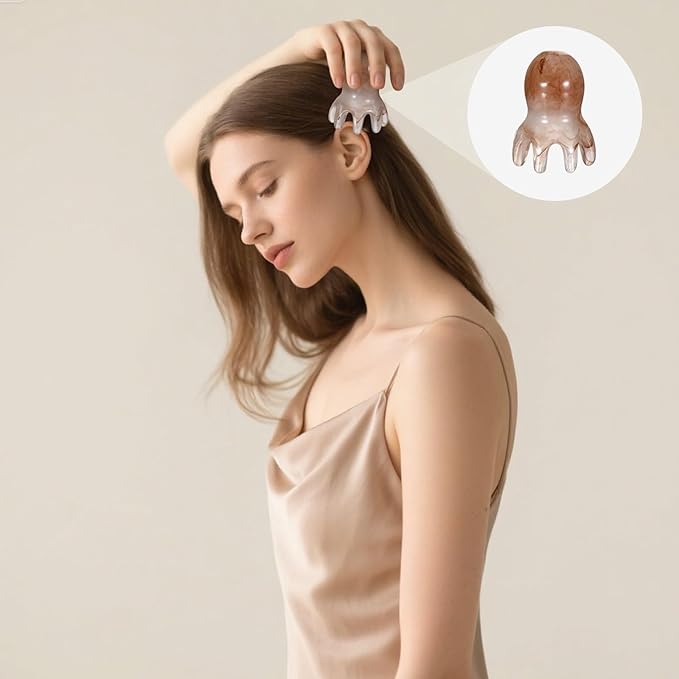 2 Pcs Octopus Head Massage Comb, Scalp Massage Tool for Head and Body Relaxation, 8 Unique Points to Melt Muscle Bumps and Relieve Body Fatigue(Gray)