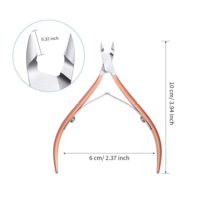 Mudder 3 Pack Rose Gold Cuticle Trimmer Nippers Cutter Tool Stainless Steel Nail Cuticle Scissors Remover with Pointed Blade Scissors Pedicure Manicure Tool for Fingernails and Toenails Nails Care
