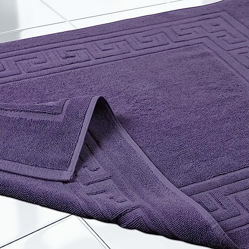 Superior Hotel & Spa Quality Bath Mat Set of 2, Made of Long-Staple Combed Cotton, Durable and Washable 100% Cotton Bathroom Mat 2-Pack, Royal Purple, 22" x 35" - Image 5