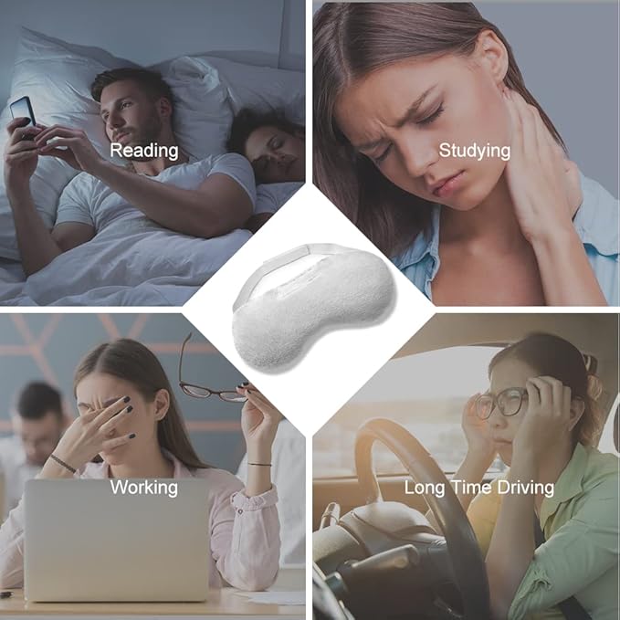 Umisleep Lavender Eye Mask, Aromatherapy Weighted Sleep Mask for Dry Eyes Men Women, Microwave Heated Hot Therapy Eye Cover Moist Compression Pain Relief, Pillow for Puffy Eyes, Sinus Pain, Grey