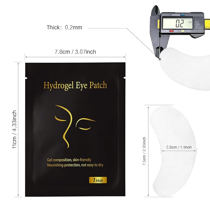 Vaincre 120 Pairs Hydrogel Under Eye Patches, Gel Eye Pads Lash Extensions, Lint Free Eyelash Lash Lift Pads for Eyelash Extension Supplies Tools