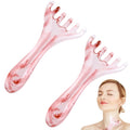 2 Pcs Head Massager Scalp Massager Tool, Six Claw Massage Comb, Multi-Functional Manual Gua Sha Tools Therapy Comb for Relieve Fatigue and Relax the Body（Amber）