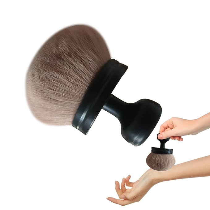 Body Makeup Brush Extra Large Oval Self Tanning Brush Multipurpose 74mm Wide-Headed Self Tanner Kabuki Sunscreen Brush for Legs Body Sunless Tan Streak Free Applicator(Black)