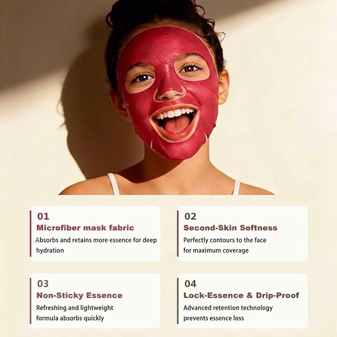 Collagen Face Masks Skincare Bulk,Hydrating Spa Face Mask Beauty for Sensitive Skin,Sheet Mask for Women Skin Care, Facial Mask Sets for Teen Girls (7 Masks)