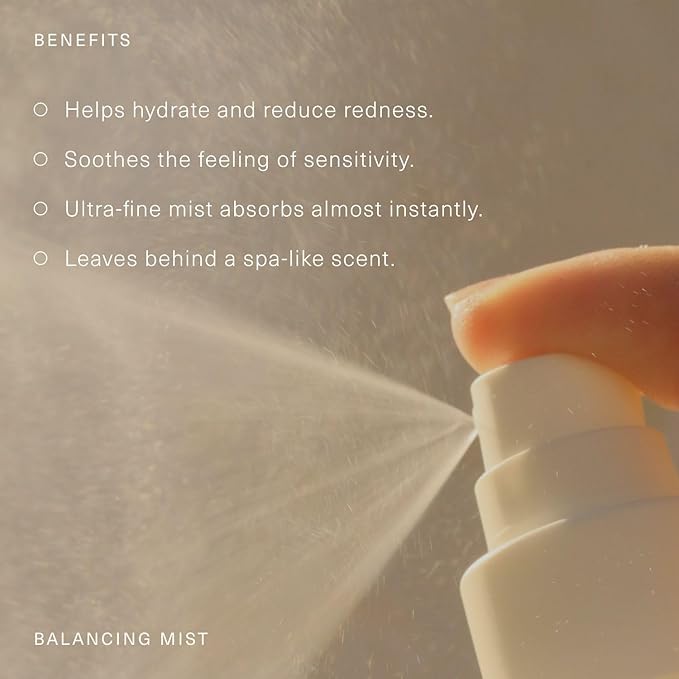 Oak Essentials Balancing Mist, Ultra-Fine Hydrating Toner Spray for Face and Body, Rose Water Face Mist with Aloe and Glycerin, 3.4 Fl Oz