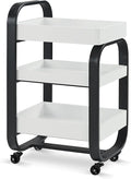 BarberPub Salon Storage Trolley with Shelves, Beauty SPA Rolling Cart with Lockable Wheels, 3-Tier Stylist Tool Organizer, Barber Mobile Station Equipment 2085 (Black)