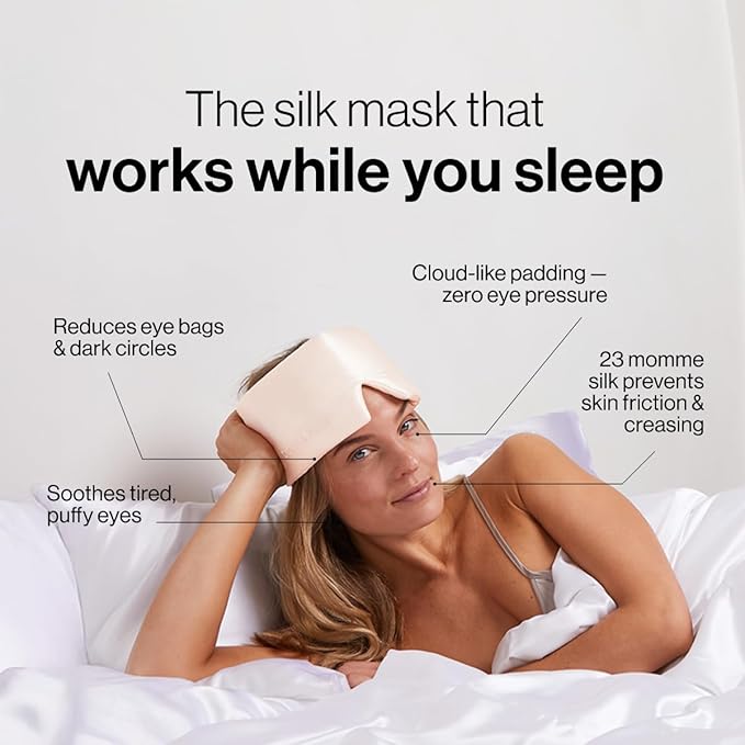 Dore & Rose Deep Sleep Mask for Women and Men - 23 Momme Mulberry Silk Eye Mask for Sleeping and Travel, 100% Blackout, Adjustable Strap, Cooling Soft Black Silk Eyemask Award-Winning Luxury