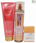 Bath and Body Champagne Toast Ultimate Hydration Body Cream and Fine Fragrance Mist Full Size with Rosebud Ranch Goat Milk Soap Sample