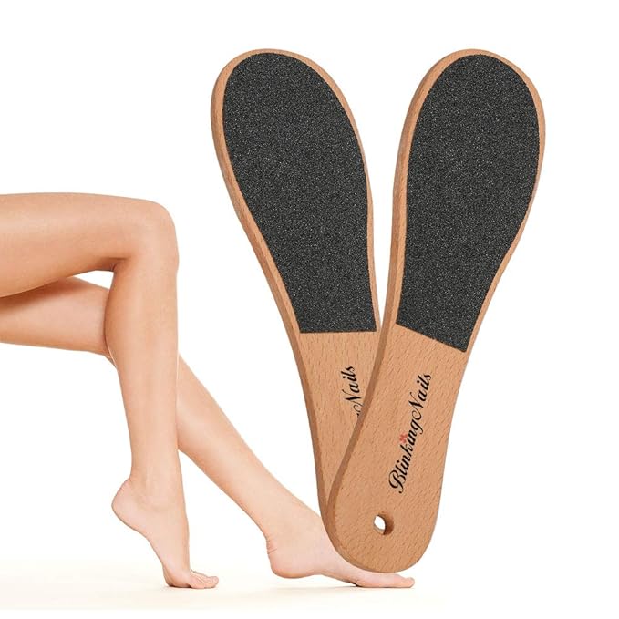Foot File Callus Remover for Feet, Foot File for Dead Skin Foot Scrubber Heel Scraper Lima para Los Pies Rasp Professional Pedicure Tools for Feet Removes Cracked Heels Rasper with Wooden Handle 2pcs